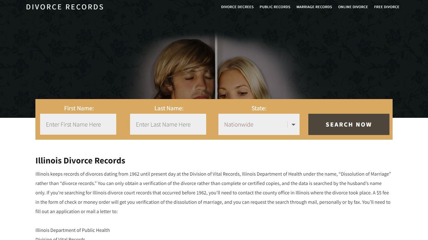 Illinois Divorce Records | Enter Name & Search | 14 Days FREE
